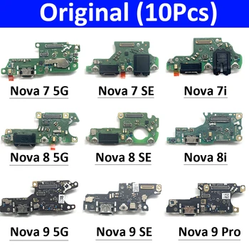 10Pcs, originalas Huawei Nova 5 5T 7 7i 8 8i 9 10 Pro SE 5G USB įkroviklio doko jungtis Įkrovimo prievadas Mikrofonas Flex Cable