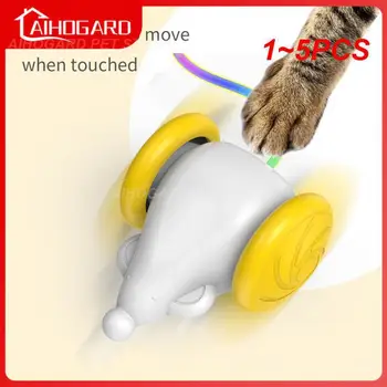 1~5PCS Automatiniai interaktyvūs kačių žaislai Pelės kačiukai žaisti kamuoliu Elektroninės žiurkės katės Kambariniai žaislai su LED šviesa Uodega Išmanioji katė