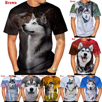 2023 Animal Siberian Husky Funny New Fashion 3D marškinėliai Asmenybė Creative Summer O-neck marškinėliai
