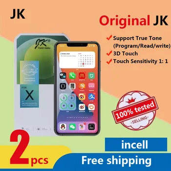 2PCS originalus JK incell LCD ekranas, skirtas iPhone X XR Xs 11 12 13 12Pro 11pro Max 14 jutiklinio ekrano skaitmeninimo priemonės surinkimas True Tone