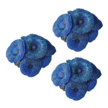 3X Akvariumo augalų dirbtinis koralų mėlynas