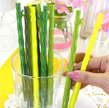4 vnt/lot, mielas juokingas bambuko formos 0,38 mm galiukas gelinis rašiklis mokyklos statioenry & biuro reikmenys