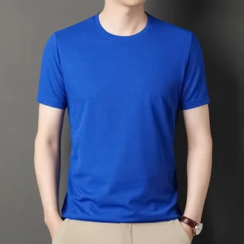 A1973 BROWON 2023 Naujo korėjietiško stiliaus vasaros vyrų marškinėliai Vaflinis audinys Negeležiniai marškinėliai Vyrai Trumpomis rankovėmis O kaklas Laisvalaikio darbas