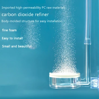 Akvariumo CO2 purkštuvas skaidrus CO2 difuzorius valytuvas integruotas PC medžiaga speciali keraminė plokštė žuvų bakas CO2 purkštuvas