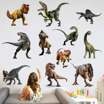 Animacinis filmas Dinozaurų gyvūnų sienų lipdukai Vaikai Kūrybinis rinkinys Lipdukas Svetainė Miegamasis Vaikų kambarys