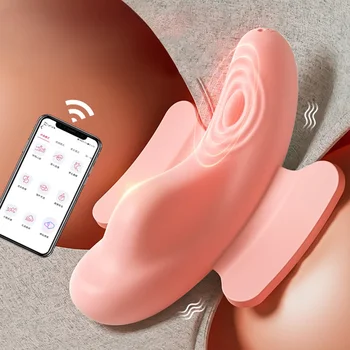 APP Control Wearable Panty G Spot vibratorius Dildo Silicone vibruojančios kelnaitės Klitorio makšties stimuliatorius Suaugusiųjų sekso žaislai moterims