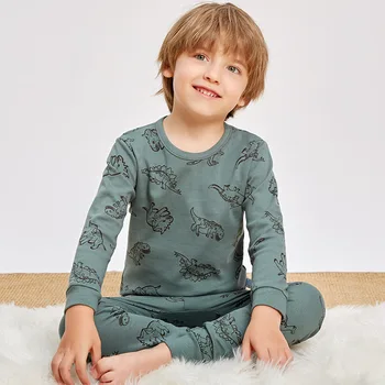 Berniukai Mergaitės Pižamos Naujos rudens ilgomis rankovėmis Vaikiški drabužiai Miego drabužiai Medvilninių pižamų komplektai vaikams 2 4 5 6 8 12 14 metų