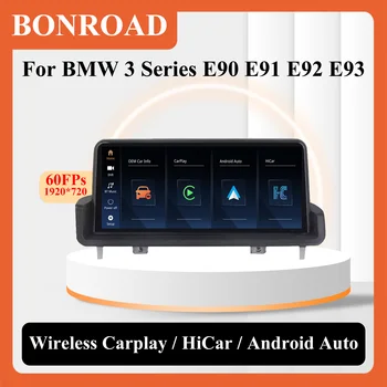 BONROAD 1920*720 Automobilinis multimedijos radijas skirtas BMW 3 serijos E90 E91 E92 E93 2005-2012 Belaidis Carplay HiCar Android Auto DSP GPS BT