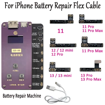 GD 100% išbandytas akumuliatoriaus remontas iPhone 11 Pro Max 12 mini 13 Pro 14 Išimkite įspėjamąją bateriją Išorinio lankstaus kabelio keitimas