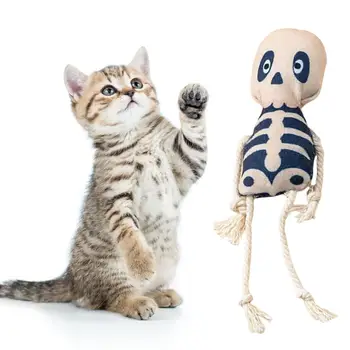 Helovino teminis katės žaislas Patvarus Helovino pliušinės lėlės įkandimui atsparus katės žaislas dantims kramtyti Smagus naminių gyvūnėlių reikmenys Atsparus dilimui