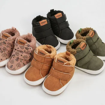 High Top Fall And Winter Baby Snow Boots Kids Shoes Cosy Soft Toddler Shoes Boys Girls Outdoor Warm Cotton Shoes