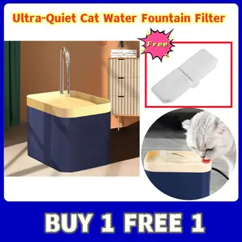 Itin tylus kačių vandens fontano filtras Išmanusis automatinis naminių šunų vandens dozatorius ir perdegimo prevencijos siurblys1.5L Recirkuliacinis filtrinas