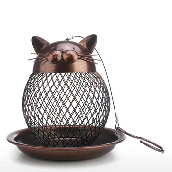 Išorinis paukščių šėrimo įrenginys Voverėms atsparios paukščių lesyklos Pakabinamos lauko dekoracijos Miela katės forma