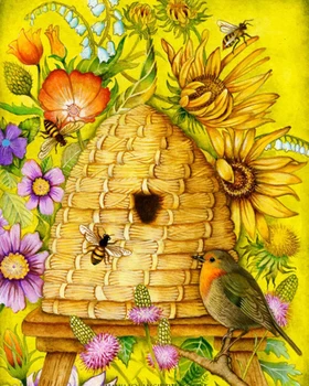 KAMY YI 5D deimantinis siuvinėjimas Bitė Pilnas kvadratas Apvalus dažymas Saulėgrąžų mozaika Kalnų krištolas Namų dekoravimas Gyvūno nuotrauka