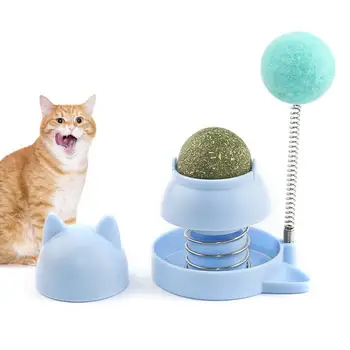 Katės žaislas su katžole Katinas Laižymo kamuolys Interaktyvus katės žaislų rinkinys Teaser Ball Dantų priežiūra Natūralus katžolės linksmybės Sveiki naminių gyvūnėlių reikmenys