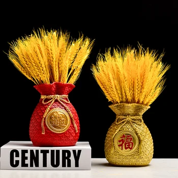 Kinų gėlių vaza Sėjamoji puodas Pinigų krepšio forma Fortūna Laimingos dekoracijos Akcentas vakarėliui Vestuvės Svetainės dekoro dovanų bendrabutis