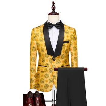 (kostiumas + kelnės) Aukštos kokybės madą atitinkantis gražus verslas Laisvalaikio vyrų mados kostiumas Vestuvinis kostiumas Dviejų dalių komplektas M-6XL