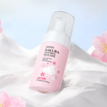 LAIKOU Sakura veido prausiklio putų putos Giliai valomos drėkinamosios balinimo maitinamosios veido odos priežiūros priemonės