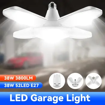 LED garažo šviestuvai E27 lubų parduotuvės darbo lempa 85-265V lemputė reguliuojama deformuojama lemputė lubų šviestuvai dirbtuvių apšvietimui
