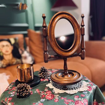 Mediniai dekoratyviniai veidrodžiai Retro rankdarbiai Juvelyras Tuštybės veidrodis Ekologiškas vintažinis Espelhos de Paredes dekoravimas namams CY50DM