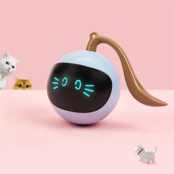 Mini dydžio robotų kačių žaislai Pet Interaktyvus USB maitinimas Elektrinis išmanusis šokinėjimo kamuolys Savaime besisukantis riedantis šokinėjimo kamuolys katėms