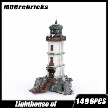 MOC-128618 Įžymi architektūra Elektrinis Iighthouse modulizacijos statybinių blokų surinkimas Modelis Kaladėlių žaislas Vaikams Dovanos