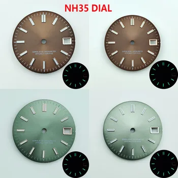 NH35 ciferblatas Laikrodžio ratukas S ratukas žalias Šviečiantis ciferblatas Tinka NH35 NH36 judesio laikrodžio priedams