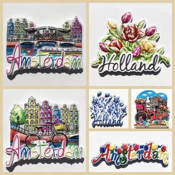 Olandija Šaldytuvo magnetai Vestuvių dovanos Nyderlandai Keliaujantys suvenyrai Amsterdamo šaldytuvo lipdukai Pranešimų lenta Magnetiniai lipdukai