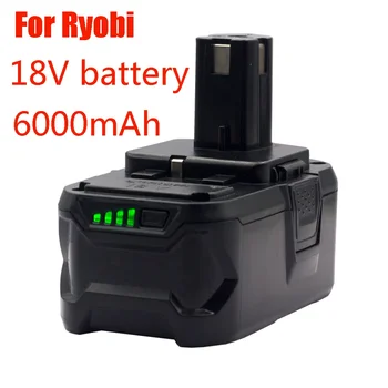 Pakeiskite Ryobi ONE18V belaidį elektrinį įrankį BPL1820 P108 P109 P106 RB18L50 RB18L40 ličio jonų baterija 6000mAh