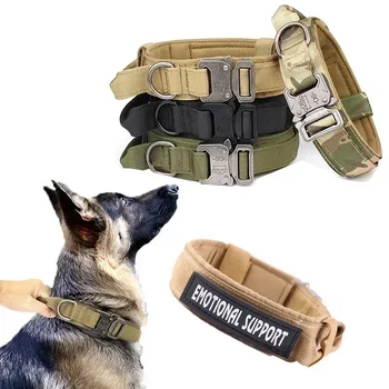 Pet Tactical Duarable For Walking Training Military Adjustable Dog Large Medium Shepard Accessories German Collar Nylon Police