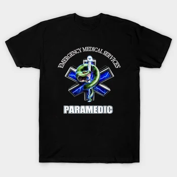 Star of Life Serpent Graphic EMS vyriški marškinėliai. Medvilniniai marškinėliai trumpomis rankovėmis O-Neck Unisex marškinėliai EMT, paramediko ar greitosios pagalbos vairuotojo dovana
