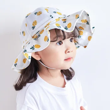 Sweet Baby Summer Hat Girl Bucket Hat Print Outdoor Bowknot Kids Girl Sun Hat Children Intant Toddler Panama Beach Cap