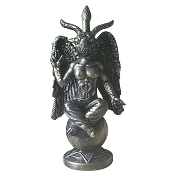Šėtoniškas stabas Baphomet skulptūra Zen meditacija Stebuklingas sparnas Ožkos statula Derva Amatai Religiniai papuošalai Namų dekoravimas A