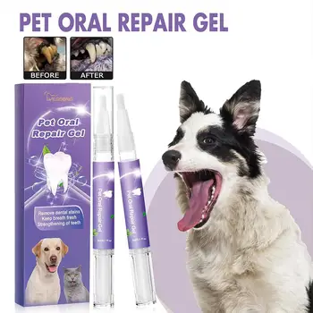 1/2Pcs gelis naminių gyvūnėlių burnos remontui Naminių gyvūnėlių sveikatos priežiūros valymas Naminių gyvūnėlių dantų pastos tiekimas Pašalinkite blogą burnos kvapą Natūralūs ingredientai Laikykite jį Q0T9