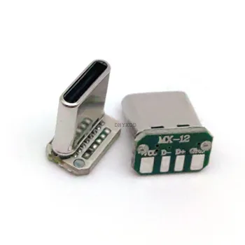 100vnt USB 3.1 C tipo vyriška vertikali pleistrų plokštė 16pin 4 suvirinimo vielos duomenų juosta PCB USB juostos plokštė Vyriška galva 16p USB C jungtis