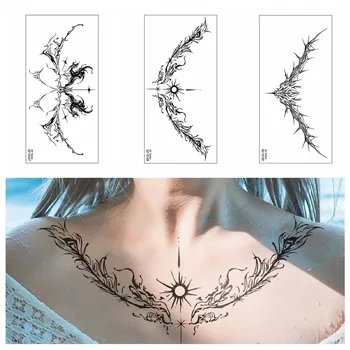 1PC Creative Angel Wings Tattoo Lipdukai Pusė nugaros Laikinos tatuiruotės Vyrai Moterys Vandens perdavimas Spausdinimas Netikra tatuiruotė