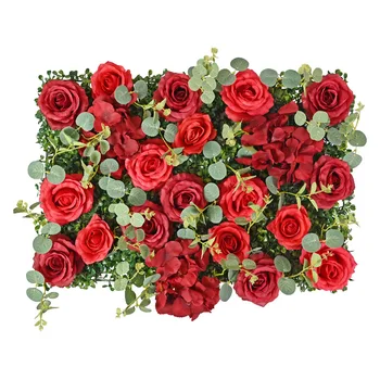 1vnt Dirbtinės gėlės Sieninis skydas 3D gėlių fonas Dirbtinės rožės sieniniam vakarėliui Vestuvinis dušas Lauko dekoravimas