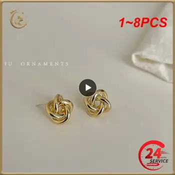 1~8PCS Tiny Metal Stud auskarai moterims Aukso spalvos apvalūs auskarai Maži neįprasti auskarai Boucles d'Oreilles Mada