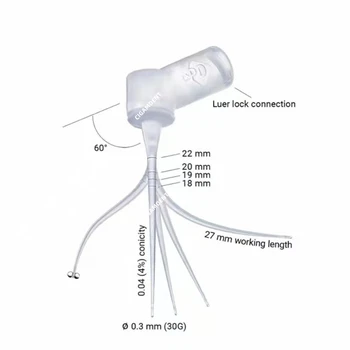 2-50pc Dantų drėkinimo endo adatos antgalis 30G alkūnės dviguba šoninė skylė šaknų kanalų valymo švirkštui