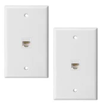 2-Pack 1-Port Ethernet Wall Plate, Keystone Jack Wall Plate su RJ45 Keystone Female to Female Inline Coupler Insert