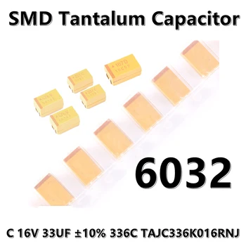 (2vnt) Originalus 6032 (C tipas) 16V 33UF ±10% 336C TAJC336K016RNJ SMD tantalo kondensatorius
