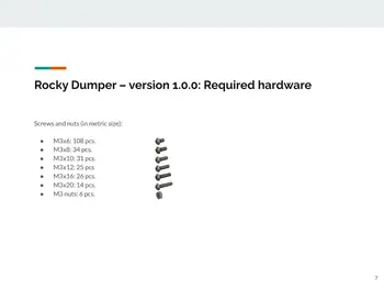 3DSets tvirtinimo detalės Varžtai ir veržlės mini sunkvežimiui (Rocky Dumper) Versija 1.0 3D rinkiniai RC automobiliui reikalinga aparatūra