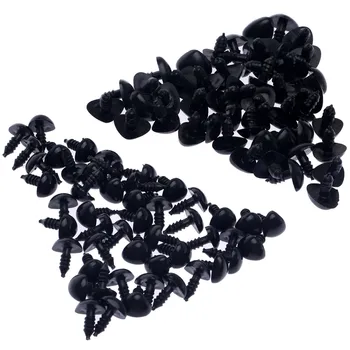50vnt 10mm 15mm juodas plastikinis apsauginis nosies trikampis lėlėms meškiuko žaislas 