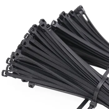 5vnt Savaime užsifiksuojančių nailoninių kabelių kaklaraiščių rinkinio plotis 8/10mm plastikinė užtrauktuko kilpa Vielos plėvelė 550-1500mm Fiksuotas įrišimas