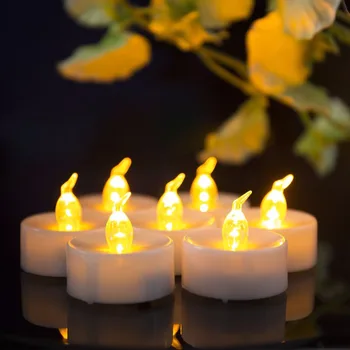 6 arba 12 dekoratyvinių žvakių su laikmačiu pakuotė, LED žvakių rinkinys su 6 valandomis, 18 valandų išjungtas, liepsnojančios LED žvakės su laikmačiu