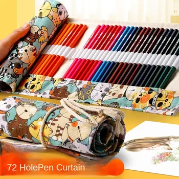 72 skylės rašiklio užuolaidų ritininis rašiklis krepšys Mokyklos mokiniai tiekia mielus daugiafunkcinius pieštukų dėklus Laikymo maišelis 