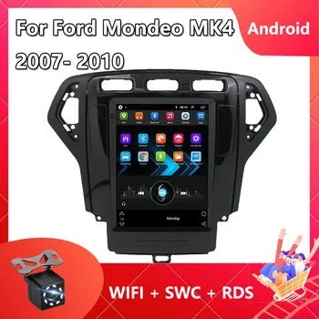 9.7 colių Android 12 automobilių radijo multimedijos grotuvas Tesla Style For Ford Mondeo mk4 2007 - 2010 GPS navigacijos stereofoninis pagrindinis blokas DVD