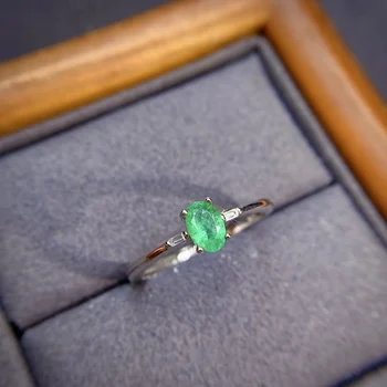925 sterlingų sidabro smaragdinis žiedas Klasikinė aukštos juvelyrikos vestuvių dovana