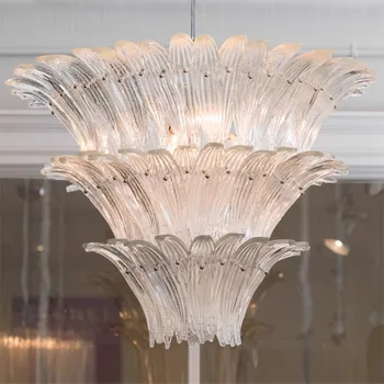 AiPaiTe LED modernus krištolo stiklo gėlių šviestuvas svetainei, viešbučiui, vestibiulio kambario dekoravimui, lubų šviestuvui.