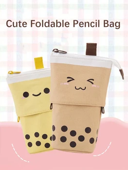Angoo mielas pieštuko krepšys sulankstomas rašiklio laikiklis Paprasto dizaino studentų kanceliarinių prekių maišelis Kawaii mokyklos laikymo reikmenys